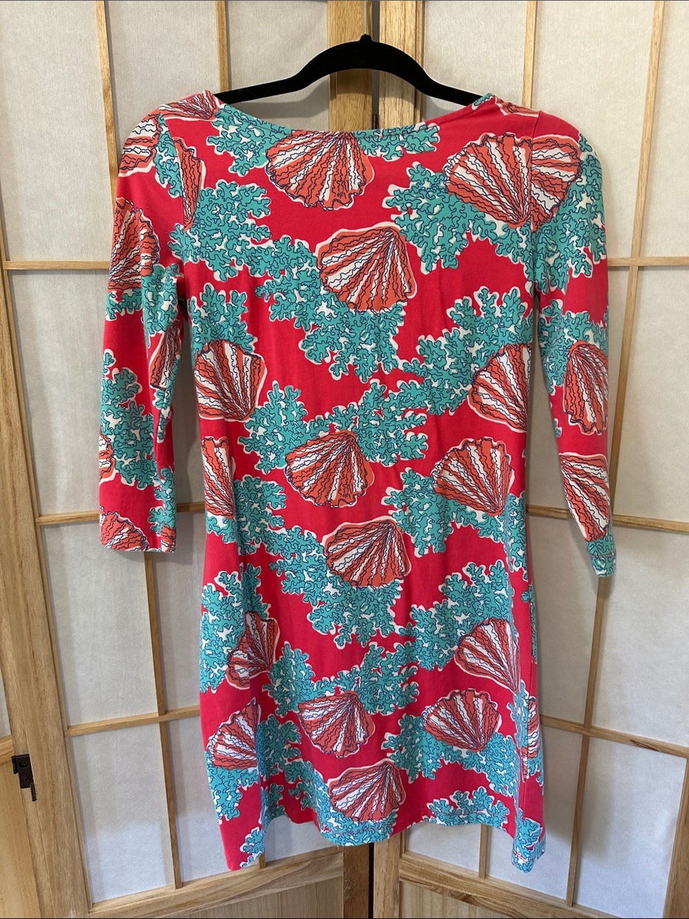Women’s Pink Seashell Print Shift Dress